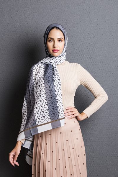 19V69 ITALIA White Gray Shawl Pavia Series 90x200 Cm With Scarf Hanger And Gift Set