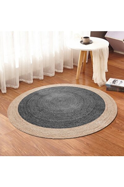 Bonny Home Jüt Yuvarlak Hasır Halı Yolluk Salon Oda Mutfak Halısı Ks-1083