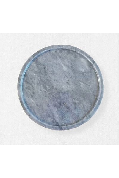 Sümeyra Marble Art Blue Stone Gray Marble Presentation Tray 28 Cm
