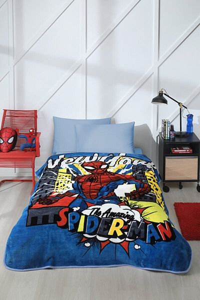 Özdilek Disney Licensed Spiderman New York Children's Blanket - Single, 155x215 cm