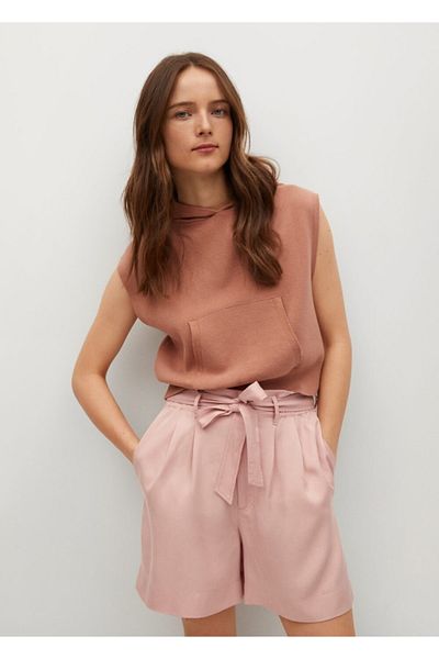 MANGO Woman Γυναικείο σορτς Liyosel σε ανοιχτό ροζ χρώμα