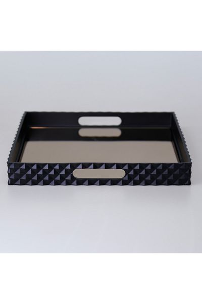 Selim Pyramid Square Tray Black 38x38