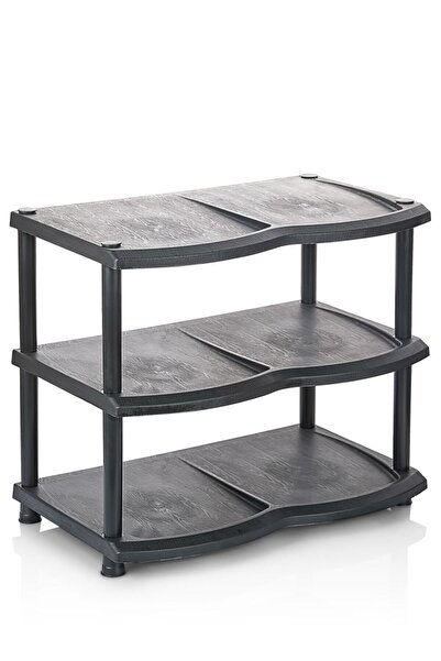 EXO PLASTİK Siyah 3 Katlı Plastik Ayakkabılıık