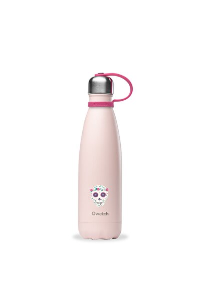 QWETCH Qk9003 Kids Isı Yalıtımlı 500ml Termos - Kafatası Desenli