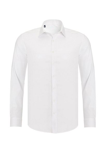 R-Germen Men's White Matte Satin Cotton Slim Fit Shirt