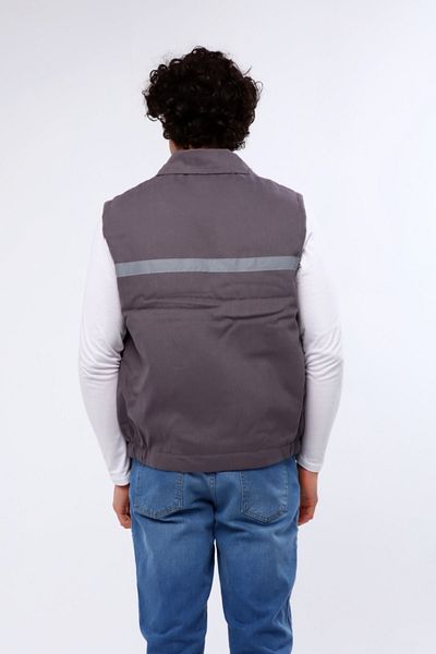 Çamdalı İş Elbiseleri Work Vest Quilted and Reflective Gray 7/7 Winter Vest