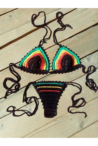 Major Butik Tığ Örgü Transparan Bikini Takım