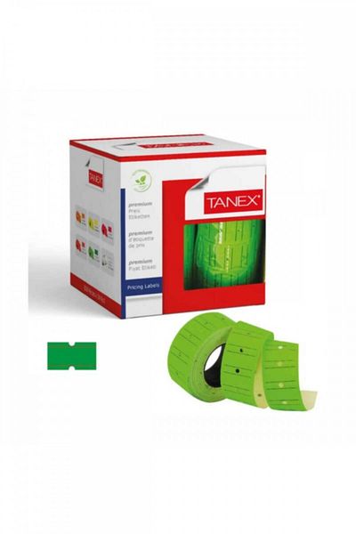 Tanex Πράσινη φωσφορίζουσα ρίγες τιμής - 12 mm X 21 mm, συσκευασία 24