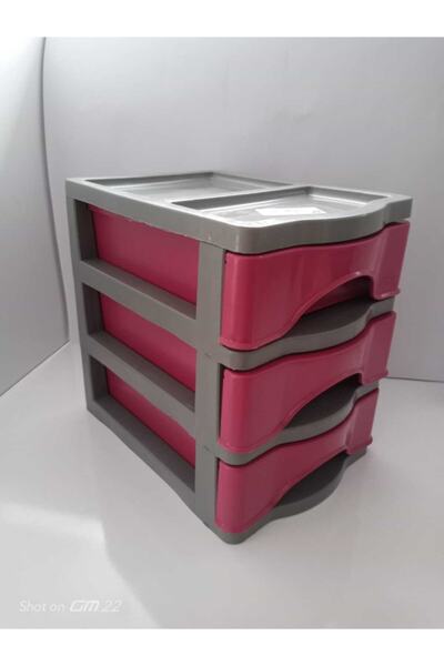 oben Cutie de machiaj cu 3 sertare Dulap de blat de masă Cutie de machiaj cu ...