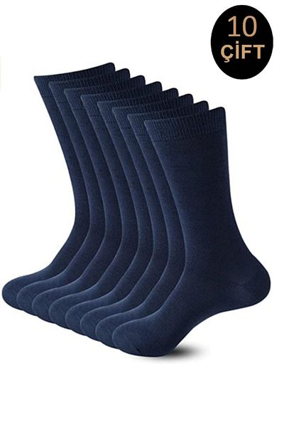 Meguca Socks Унисекс бамбукови безшевни чорапи до глезена, тъмносин цвят, 10 чифта