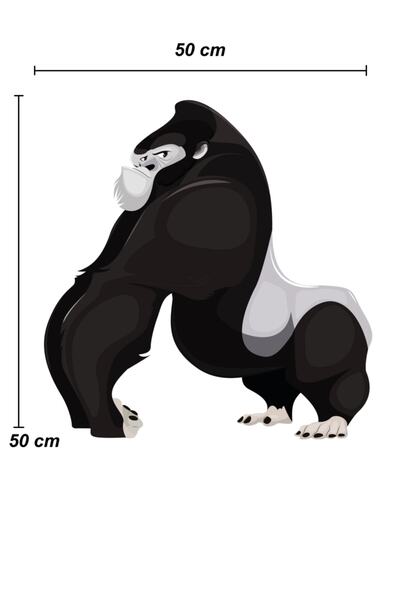 Sepet Yıldızı Goril Baskılı Duvar Sticker 50x50 Cm