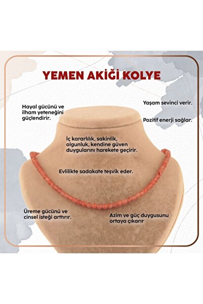 OSMANLI DEĞERLİ TAŞ Sertifikalı Yemen Akiği Doğal Taş Kolye - 4mm Turuncu