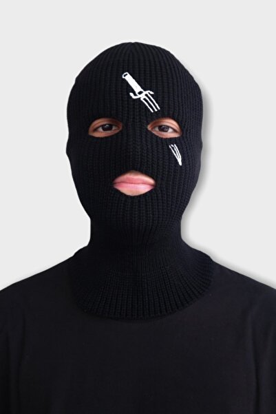 DÜKKAN DESİGN Μαύρη μάσκα χιονιού με σχέδιο λεπίδας