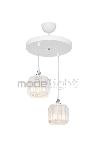 Modelight Haliç 2li Çember Sarkıt Beyaz / Krom