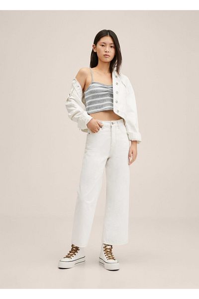 Mango Teen Tricou albastru închis pentru copii