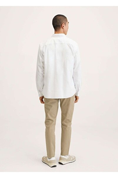 MANGO Man Tapered Kesim Pamuklu Kısa Paça Pantolon
