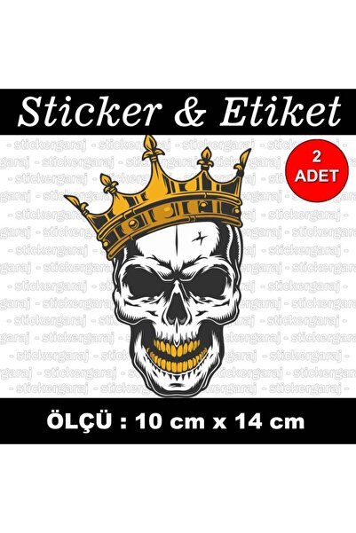 auto ملصق King Skeleton Crown - ملصق متوافق مع الكمبيوتر المحمول لخوذة السيار...