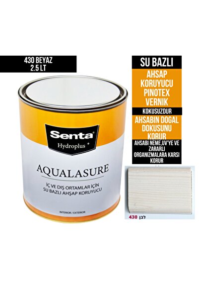Senta Aqualasure Su Bazlı Ahşap Koruyucu Vernik 2.5 Lt 430 Beyaz