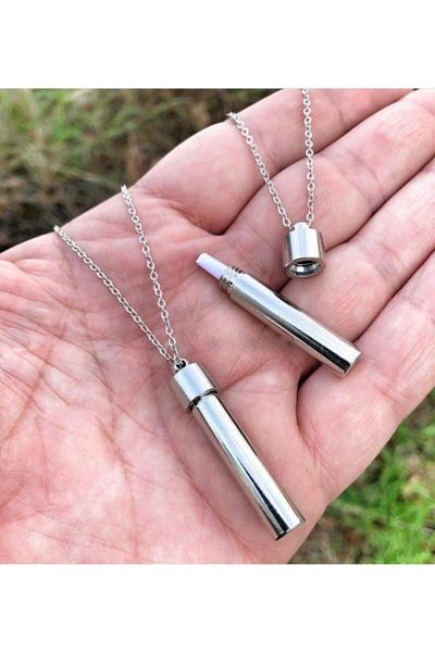 Shopiolog Wish Necklace Capsule Openable Note Lid Stick Bar Necklace