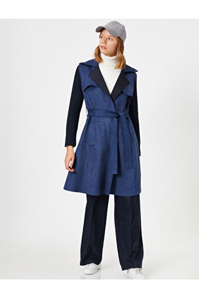 Koton Suede Look Trench Coat