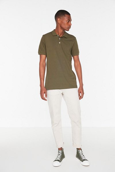 Trendyol Collection Polo T-shirt - Khaki - Slim fit