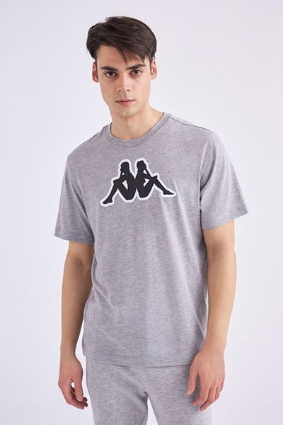 Kappa Logo Zobi Men's Melange-black-white Regular Fit T-Shirt