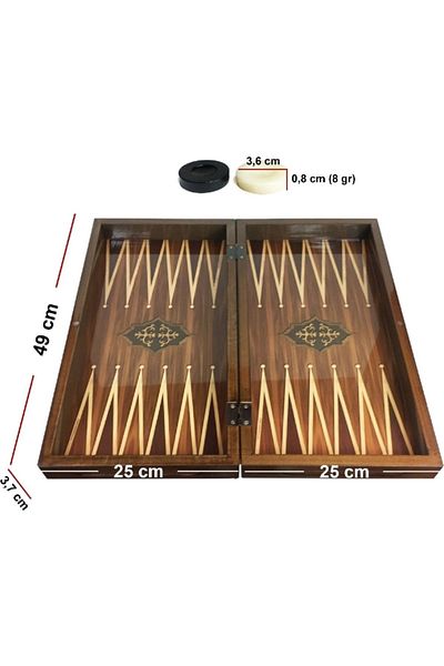 megame Star Antique Walnut Backgammon and Chess Set, Plastic Stone Chess Set Thick Case Luxury Polished Backgammon