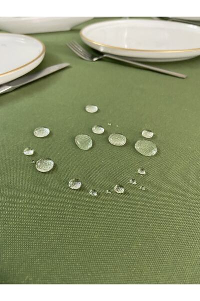 Zeren Home Liquid Proof Carefree Tablecloth Green 25 Pieces