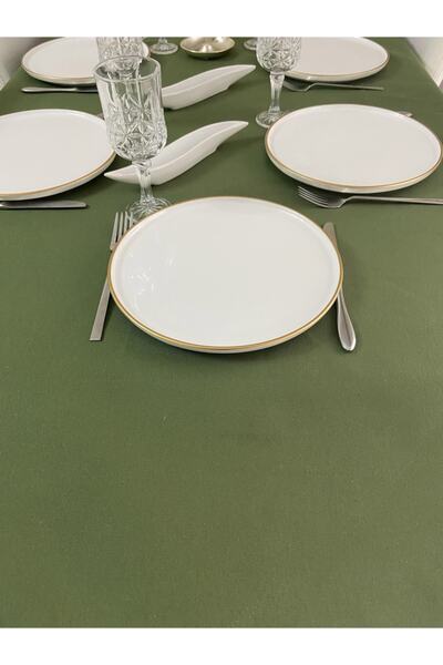 Zeren Home Liquid Proof Carefree Tablecloth Green 25 Pieces