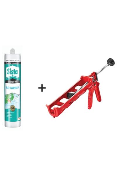 Sista Silikon Akvaryum Şeffaf 310 ml + Plastik Silikon Tabancası