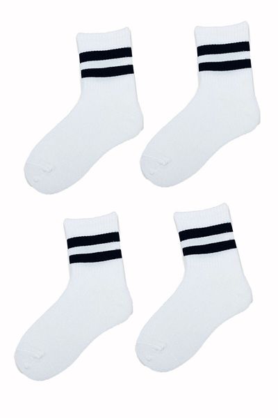Hepsine Rakip 4 Συσκευασία Unisex ριγέ κοντές κάλτσες βαμβακερές οικονομικά αθλήματα τένις