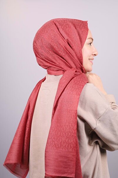 Bensu Düz Renk Monogram Şal - Desen-01