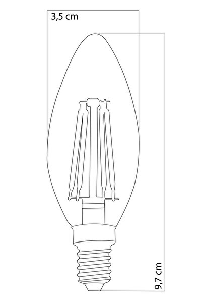 Heka 3'lü Rustik Led Ampul 8 Watt 3000k E14 Buji Led (gün Işığı) Erd-35x3