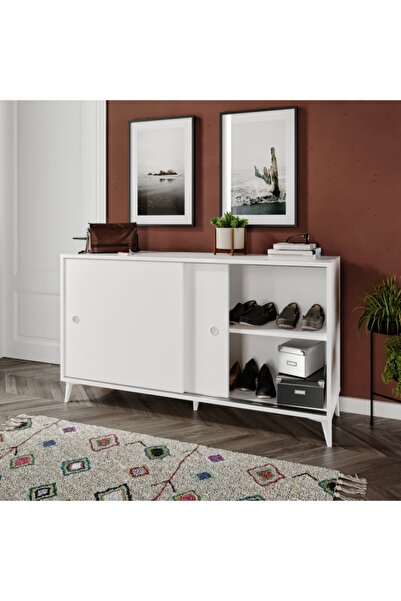 KZNMOB HOME Joker Çok Amaçlı Ayakkabılık Beyaz - Tamamı 1. Kalite Mdf