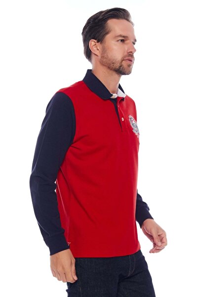 Galvanni Men's Red Polo Collar Sweatshirt - Men's Rangina