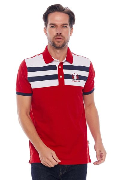Galvanni Red Polo Neck Men's T-shirt - Karaya