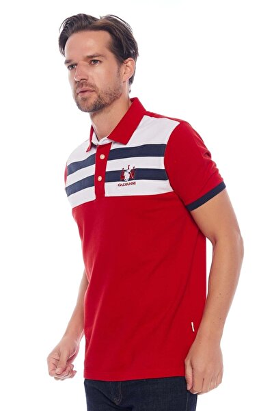 Galvanni Red Polo Neck Men's T-shirt - Karaya