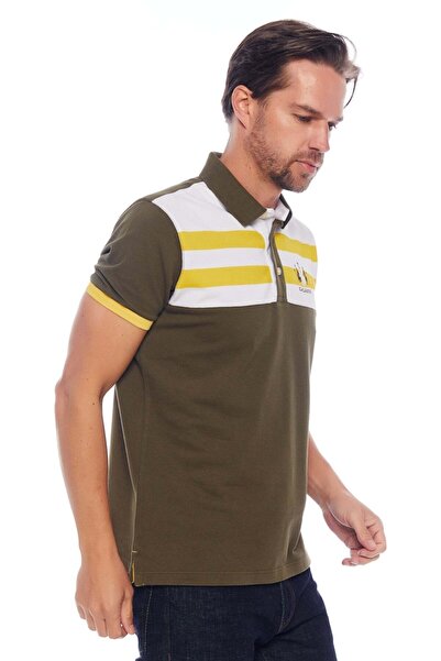 Galvanni Khaki Men's Polo Collar T-shirt - Karaya