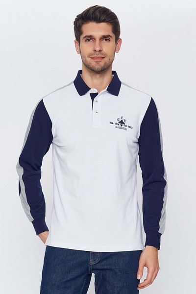 Galvanni White Polo Collar Men's Sweatshirt - Pontiva