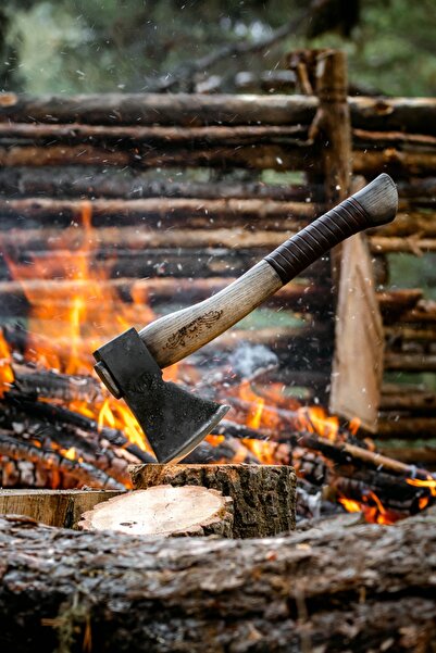 Megaton Vidar Dövme Kamp Baltası 33cm Kılıflı