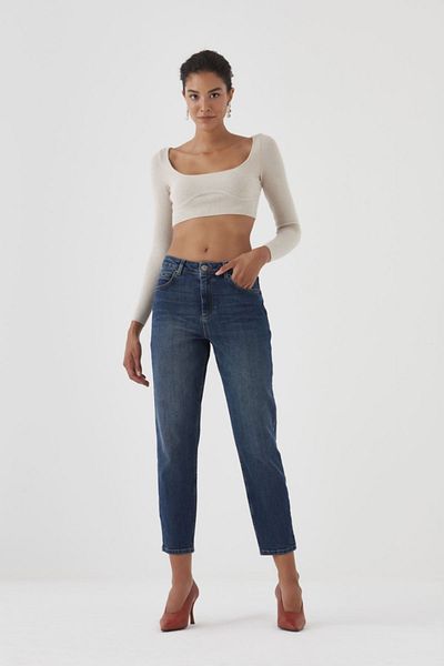 Pantamo Jeans Blugi pentru femei Pantamo Dark Tone Blue Boyfriend