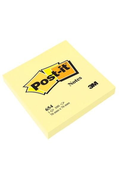 3M Post-it 654 Sarı 76mmx76mm 100 Yaprak