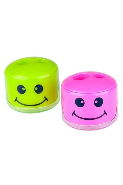 Bigpoint Double Storage Pencil Sharpener Smiling Face Box of 24