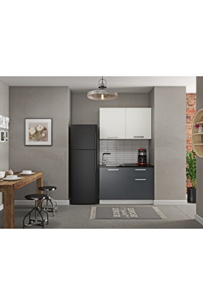 Bicabin 120 Cm Antrasit Hazır Mutfak