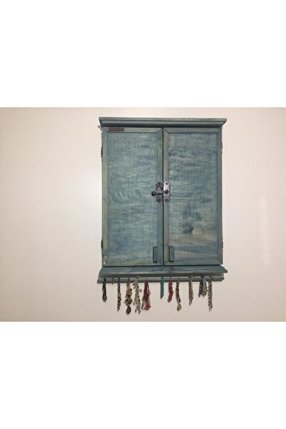 MONTEMO Ahşap Takı Dolabı-mücevher Dolabı-aksesuar Dolabı-aynalı Dolap-doğal Ahşap-düzenleyici Dolap