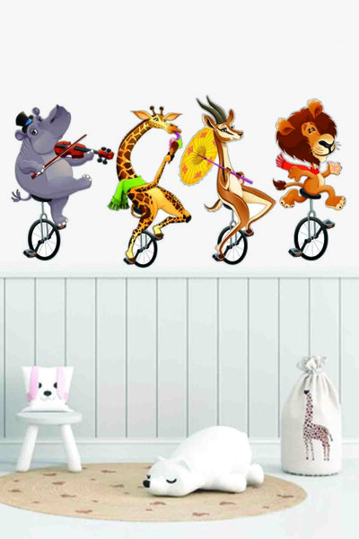 Sepet Yıldızı Bicikl sa životinjama Sa deznom Set zidnih naljepnica za dečiju...