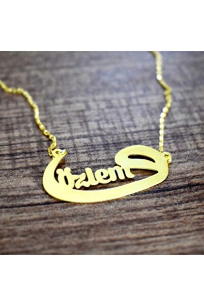 Dizayn Kutu Vav Harfli Özlem İsimli Hediyelik Gümüş Kolye