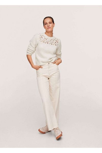MANGO Woman Floral Knitted Sweater