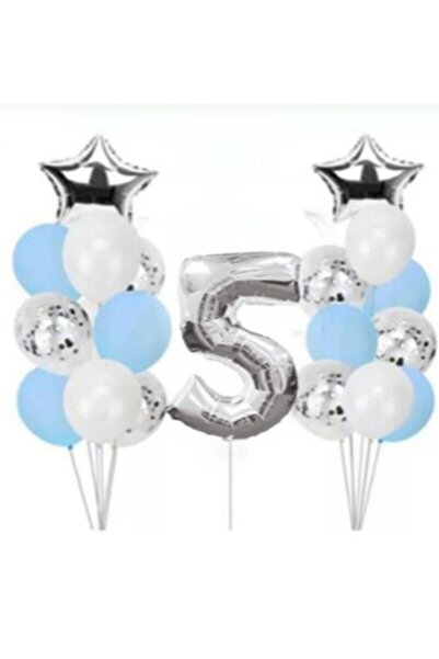 BEST PARTİ DOĞUM GÜNÜ PARTİ SÜSLERİ 5 Year Old Transparent Balloon with Confe...