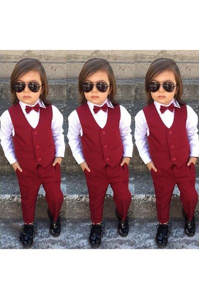 Kids burgundy suit outlet